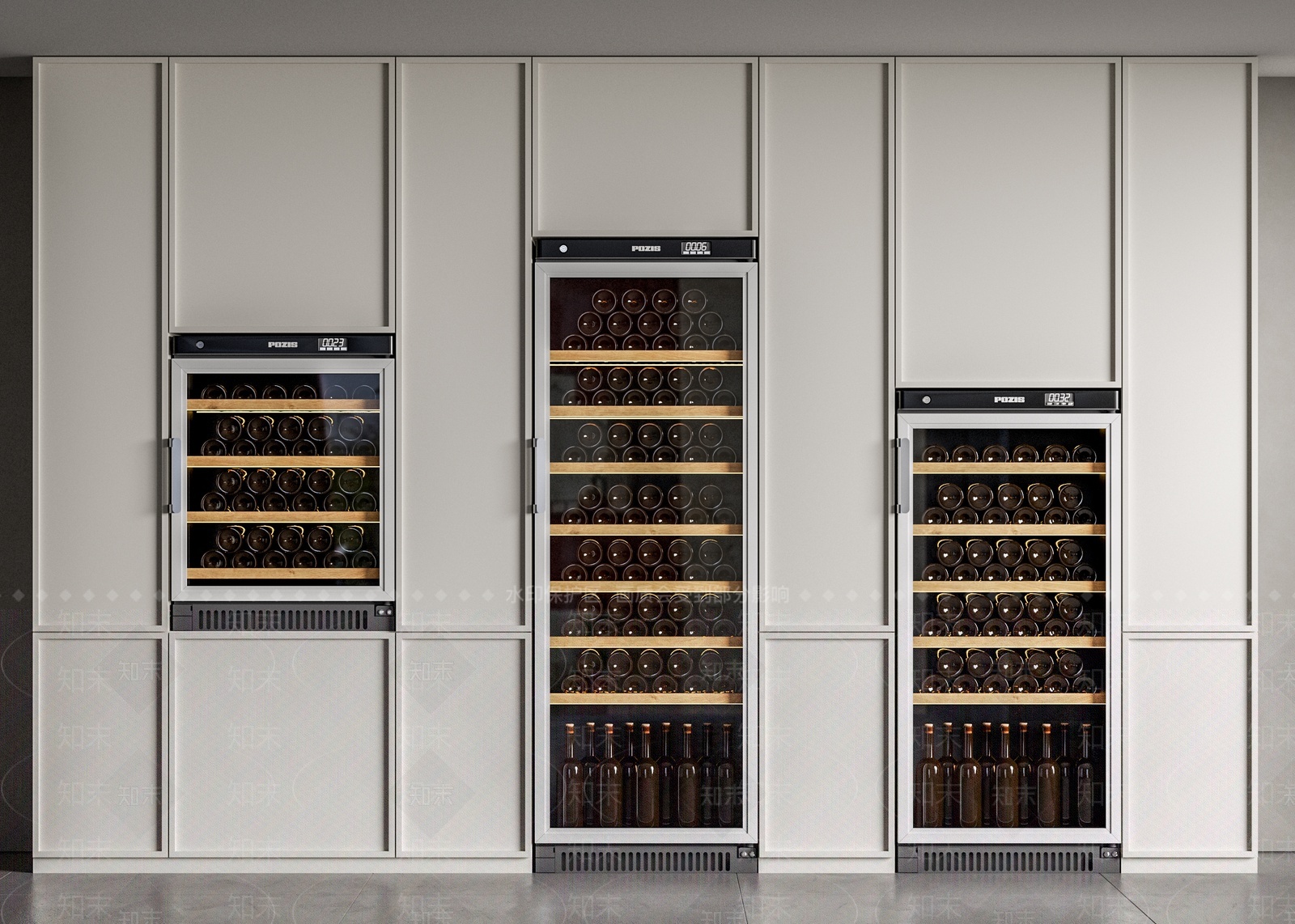 现代恒温红酒柜SU模型下载【ID:1209808686】