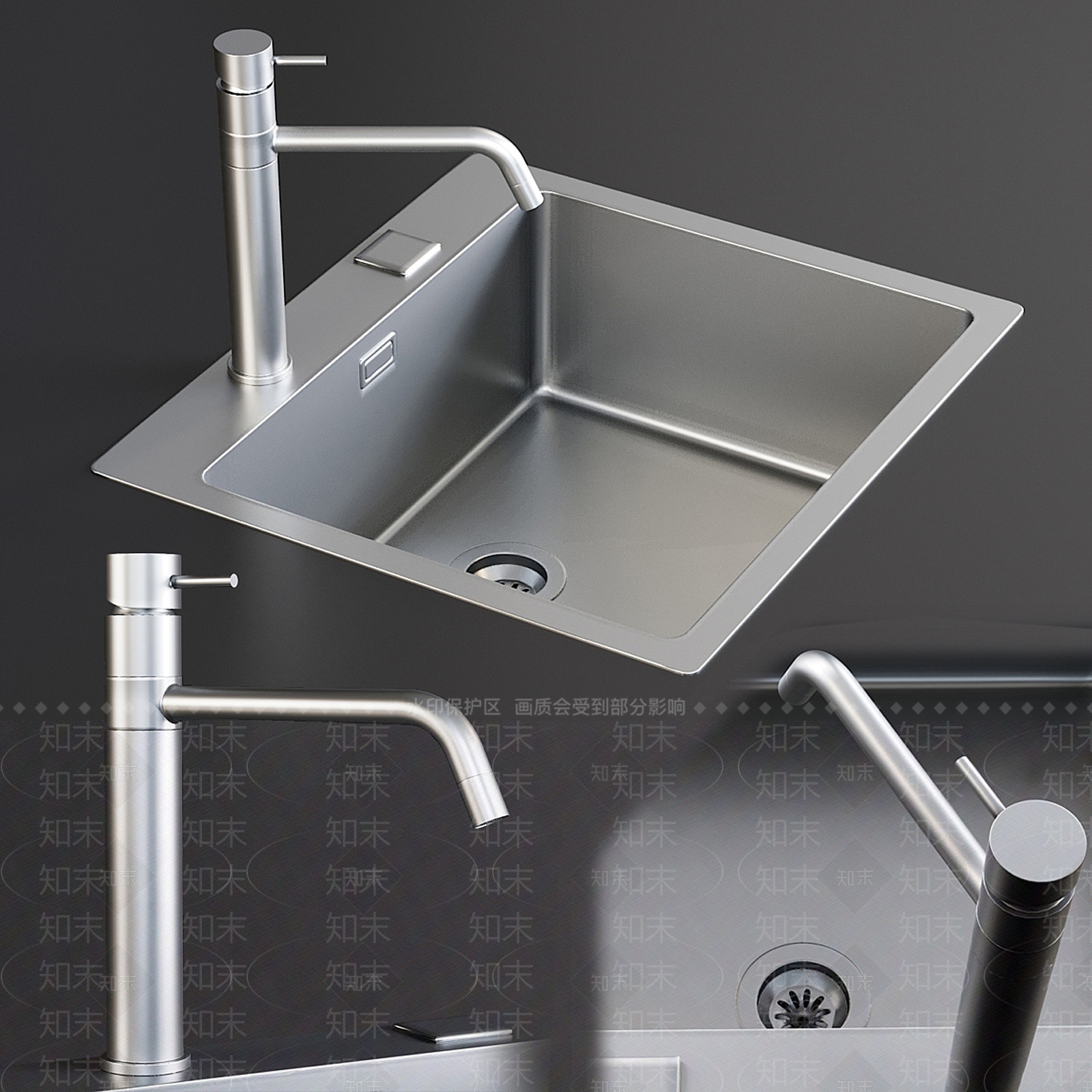 水槽3D模型下载【ID:1209810046】