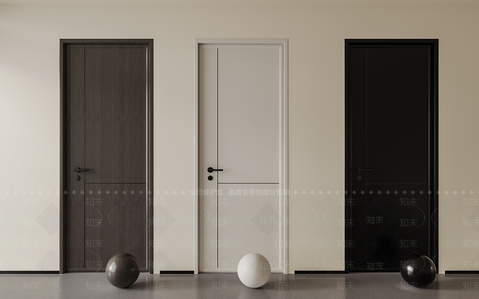 现代卧室门3D模型下载【ID:1209811539】