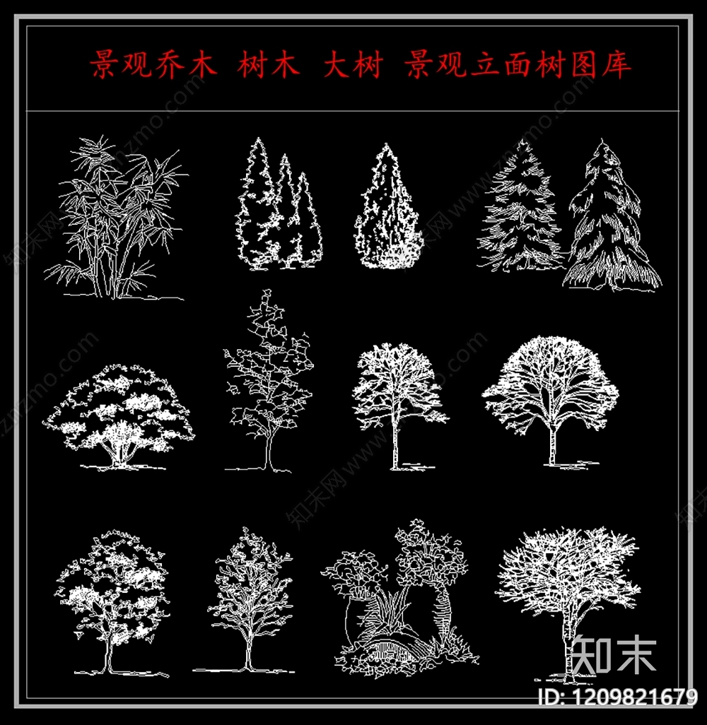 乔木种植cad施工图下载【ID:1209821679】