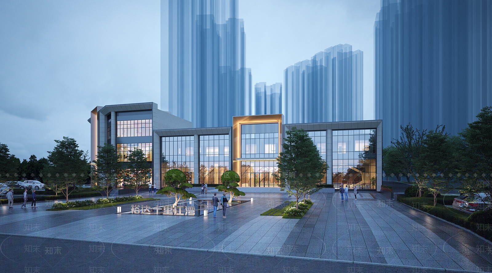 现代售楼处外观3D模型下载【ID:1209822506】