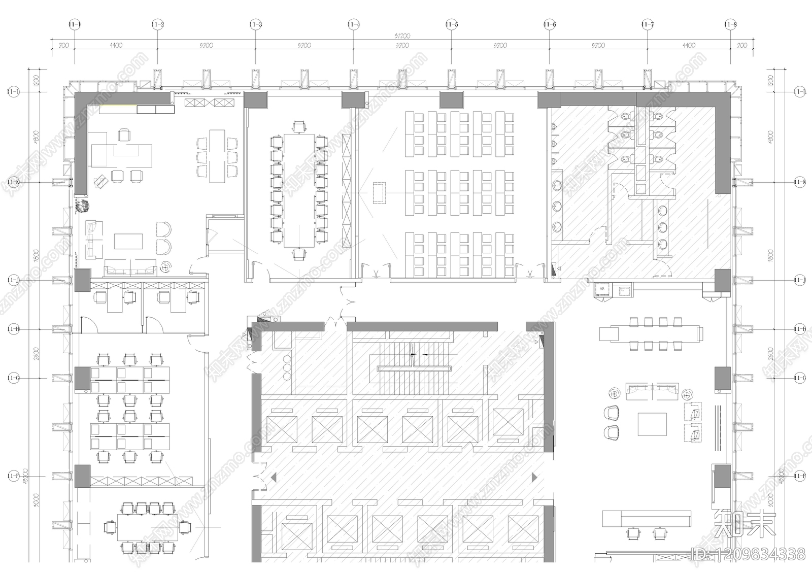 现代整体办公空间cad施工图下载【ID:1209834338】