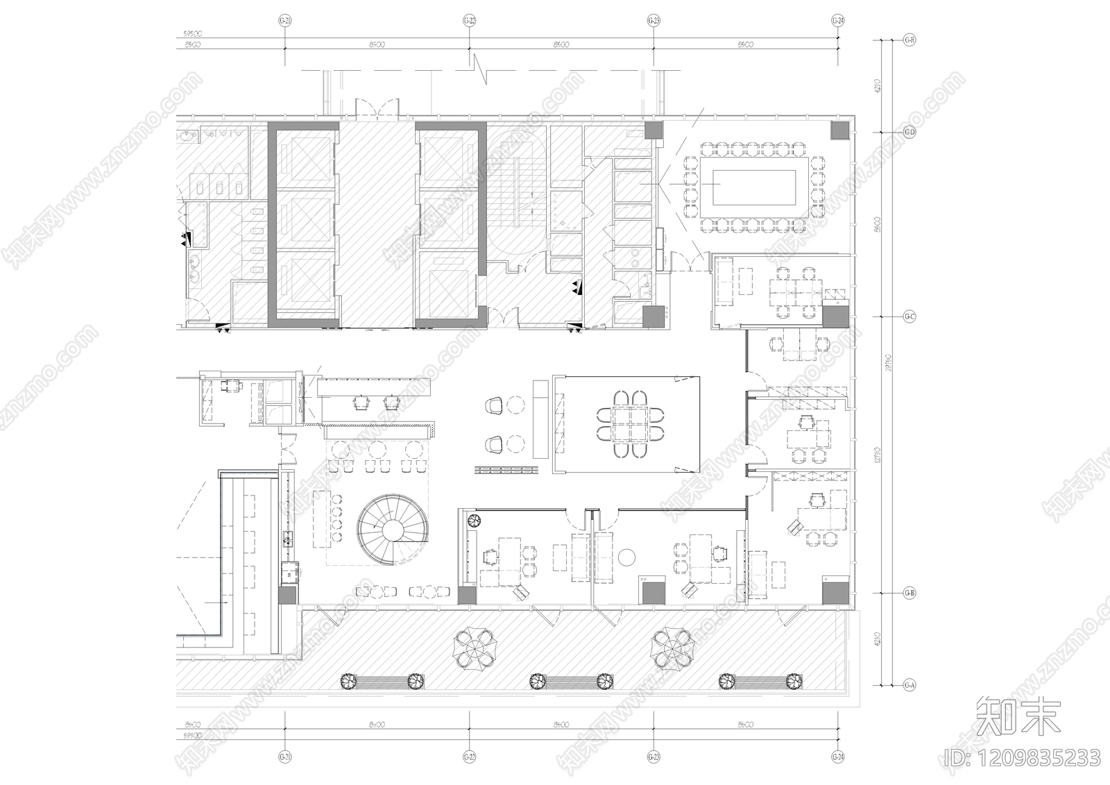 现代整体办公空间cad施工图下载【ID:1209835233】
