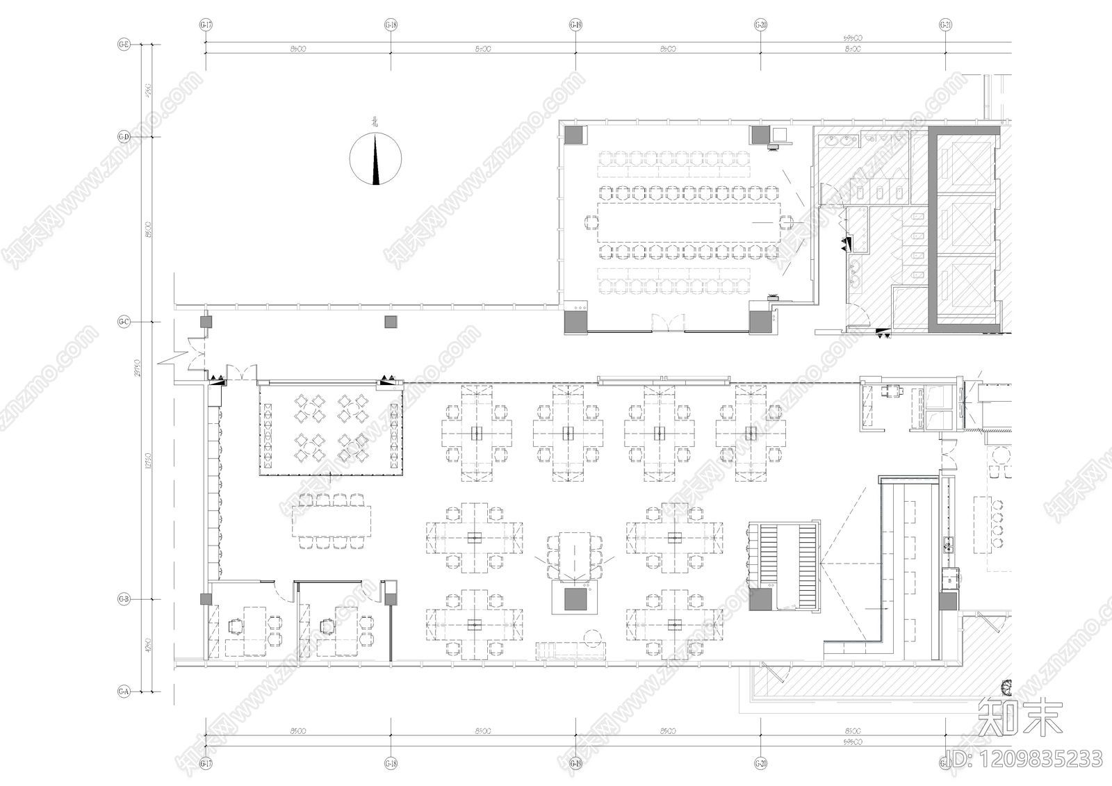 现代整体办公空间cad施工图下载【ID:1209835233】