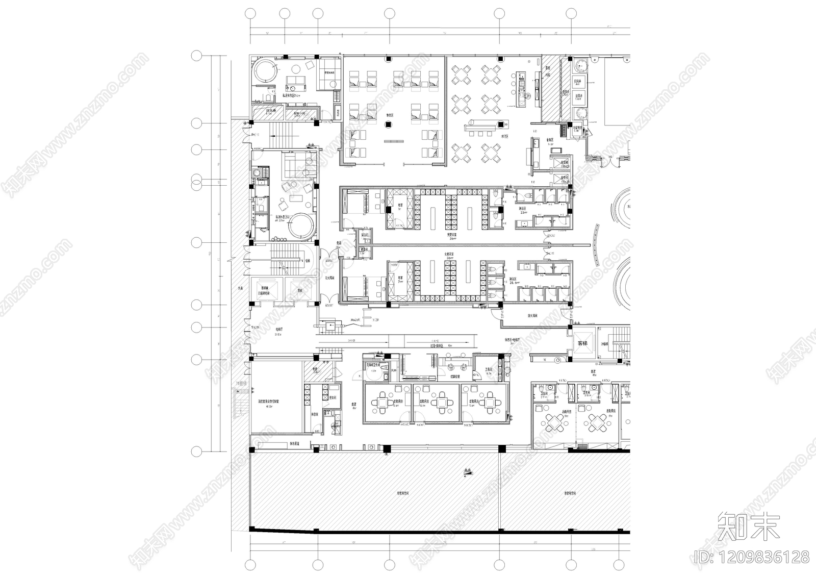 新中式会所cad施工图下载【ID:1209836128】