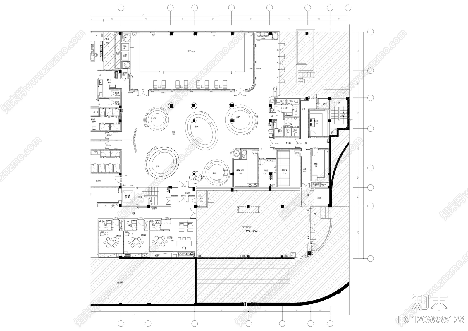 新中式会所cad施工图下载【ID:1209836128】