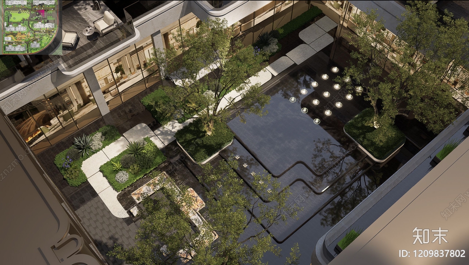 现代轻奢示范区景观下载【ID:1209837802】