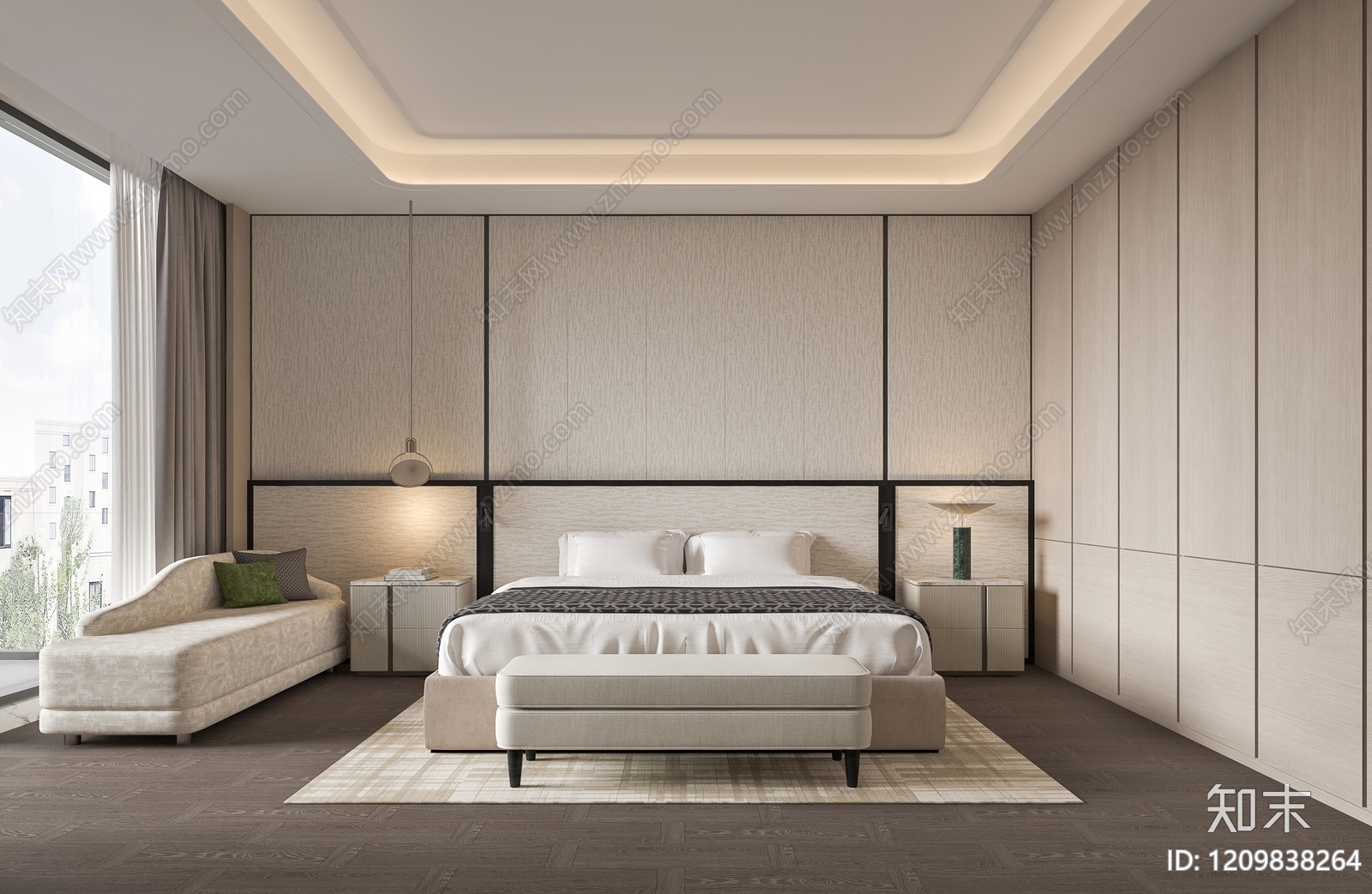 现代家居卧室SU模型下载【ID:1209838264】