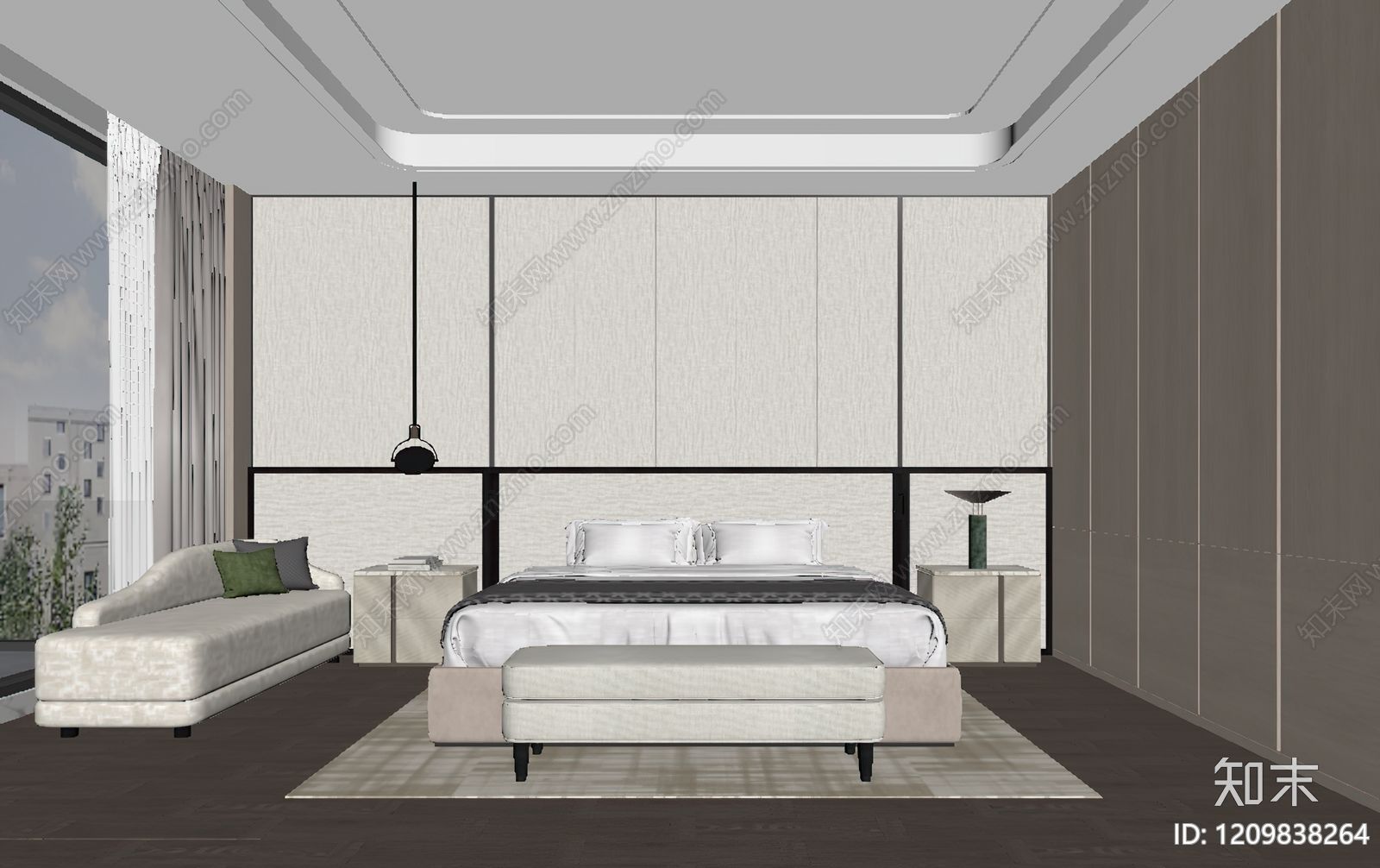 现代家居卧室SU模型下载【ID:1209838264】