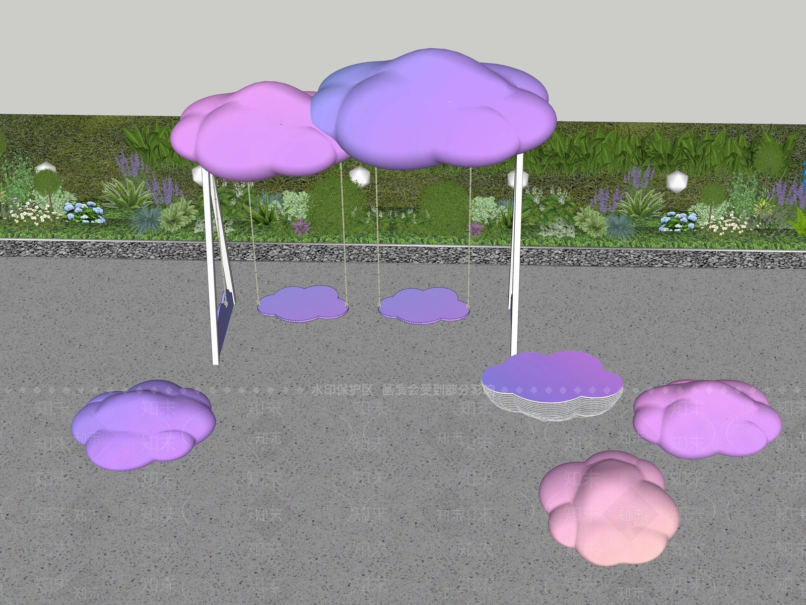 现代云朵秋千SU模型下载【ID:1209839077】