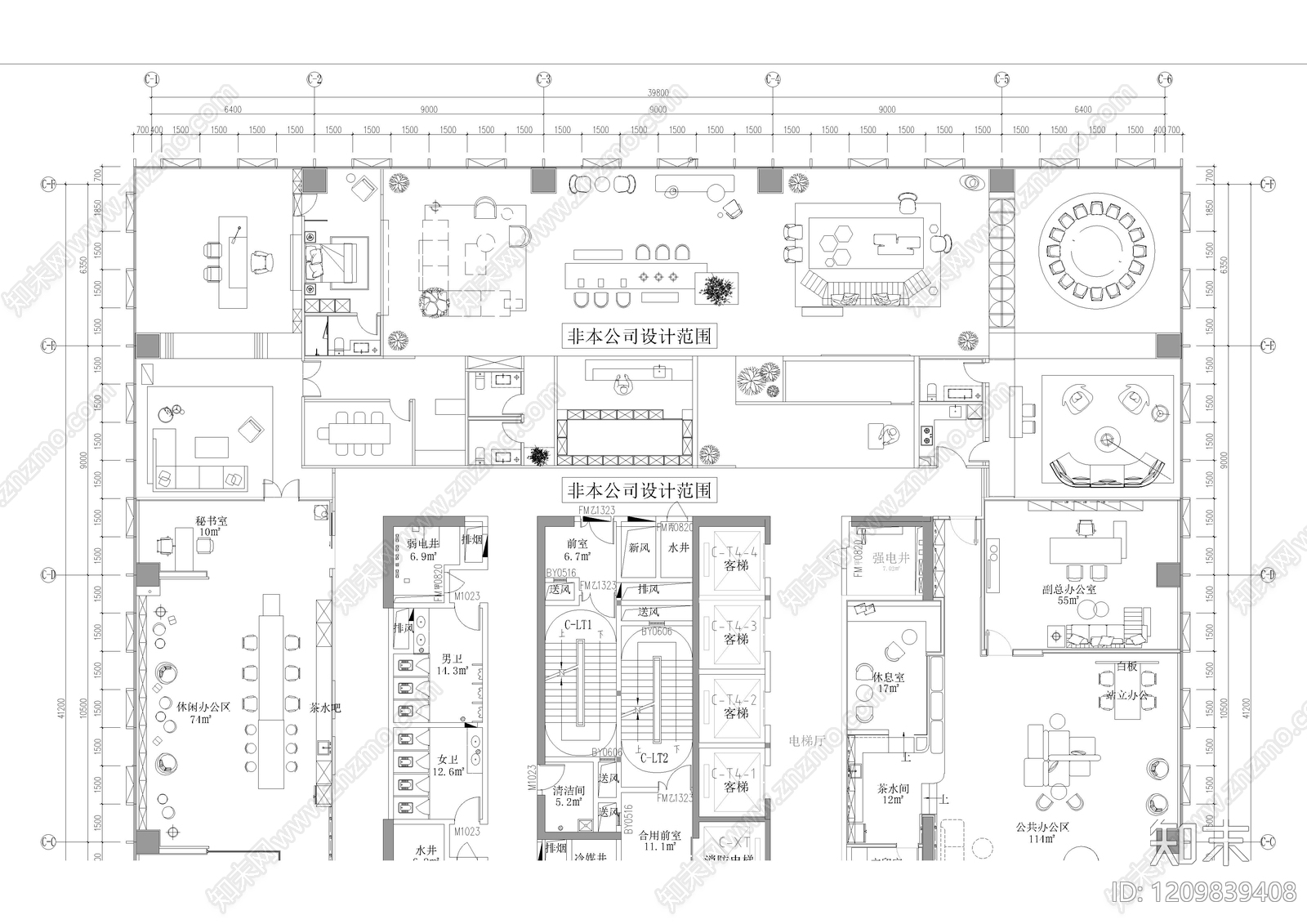 现代整体办公空间cad施工图下载【ID:1209839408】
