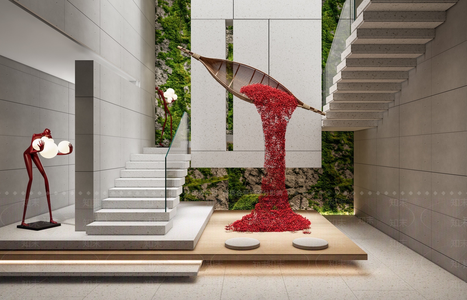 现代楼梯间SU模型下载【ID:1209840824】