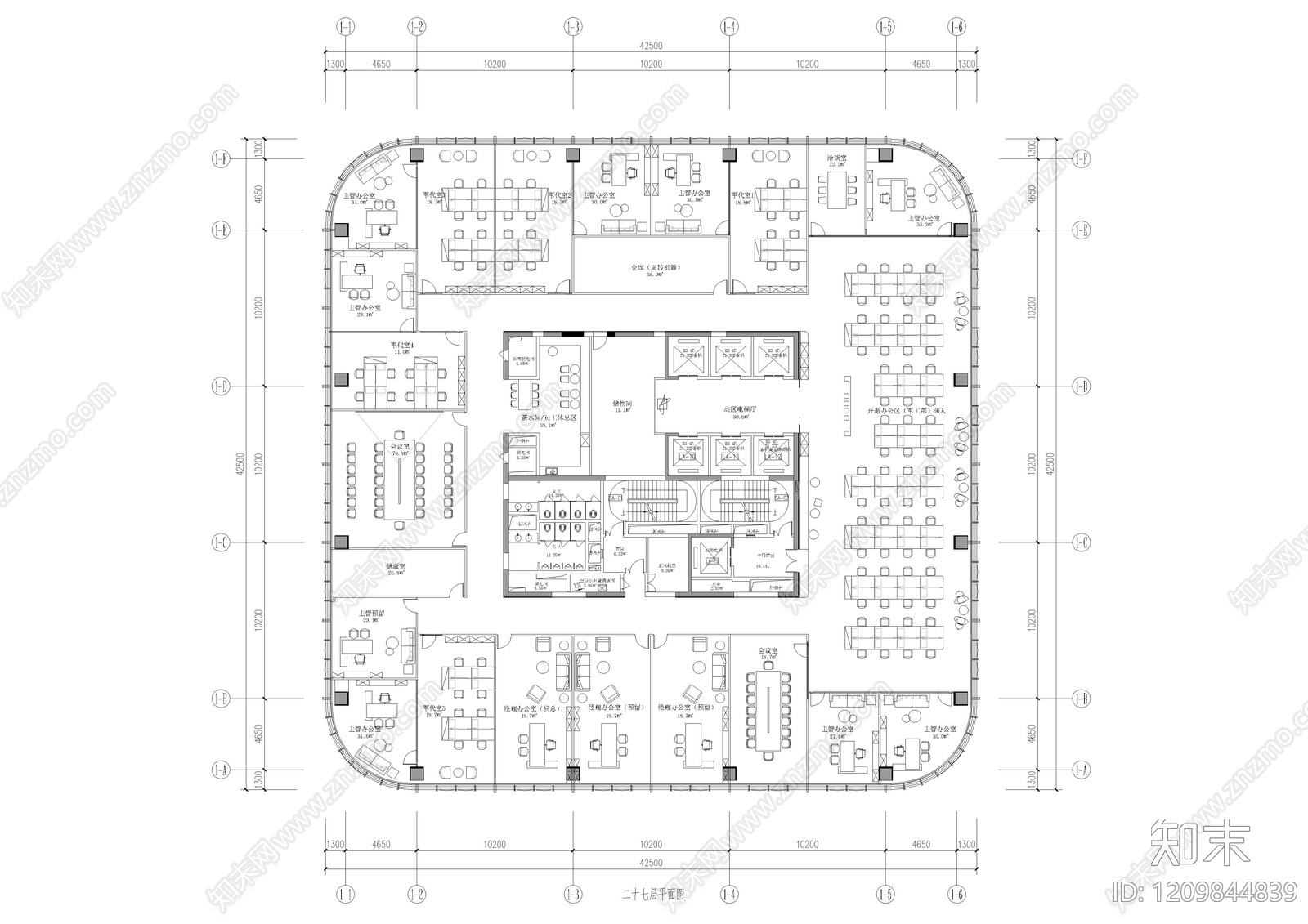 现代整体办公空间cad施工图下载【ID:1209844839】