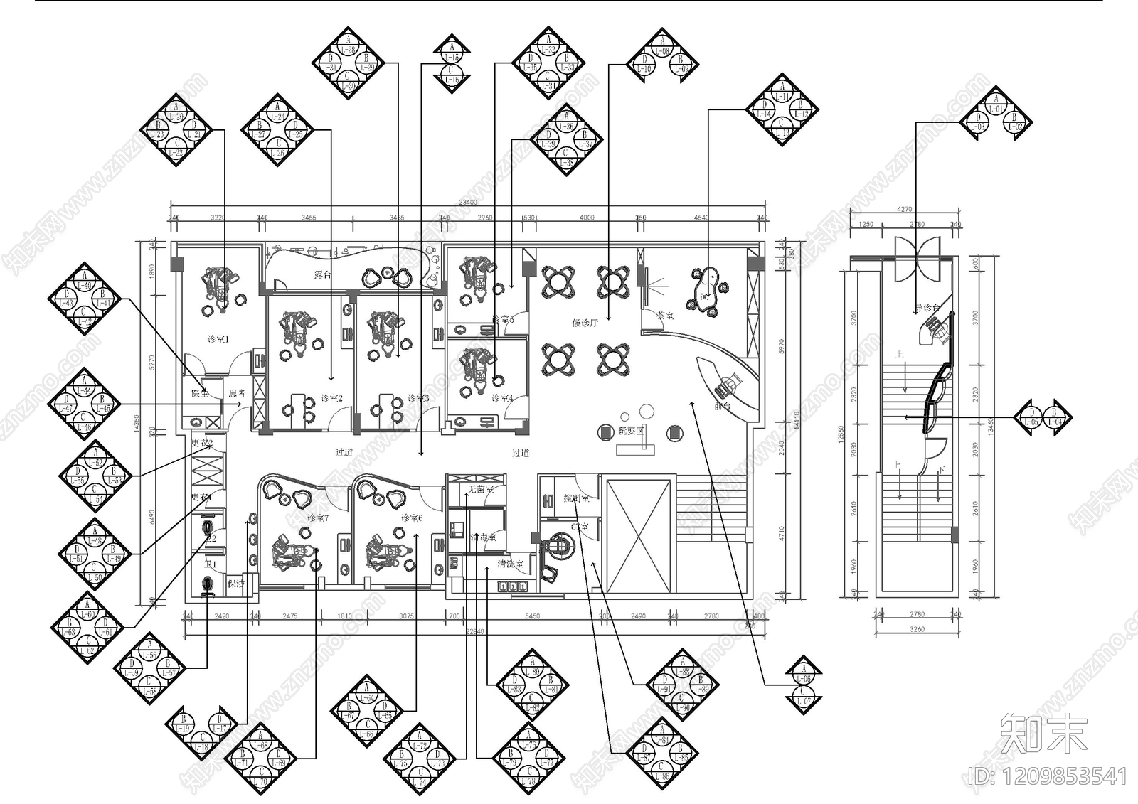 现代医院cad施工图下载【ID:1209853541】
