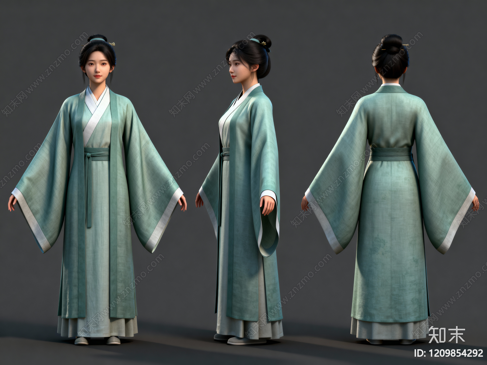 宋式美学虚拟人物3D模型下载【ID:1209854292】