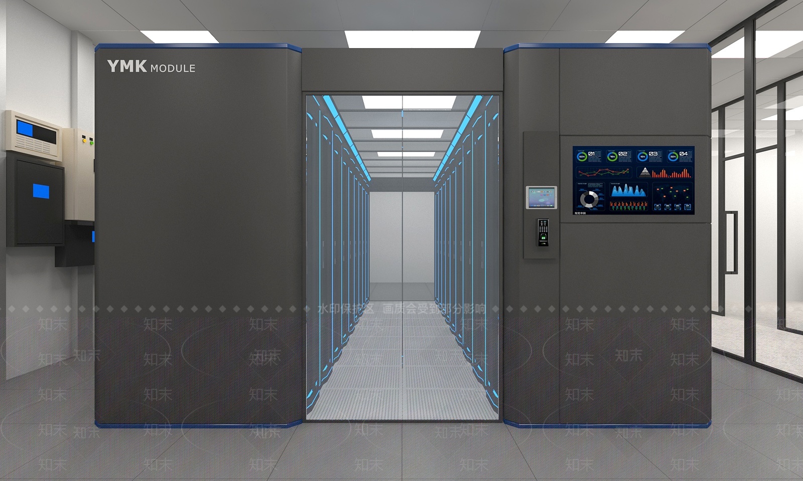 服务器机房3D模型下载【ID:1209869983】