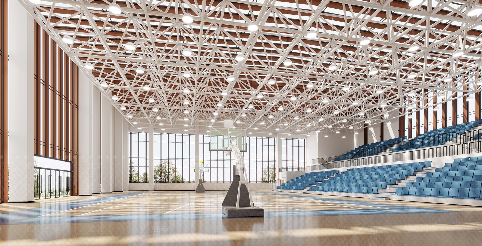 现代篮球场3D模型下载【ID:1209871404】