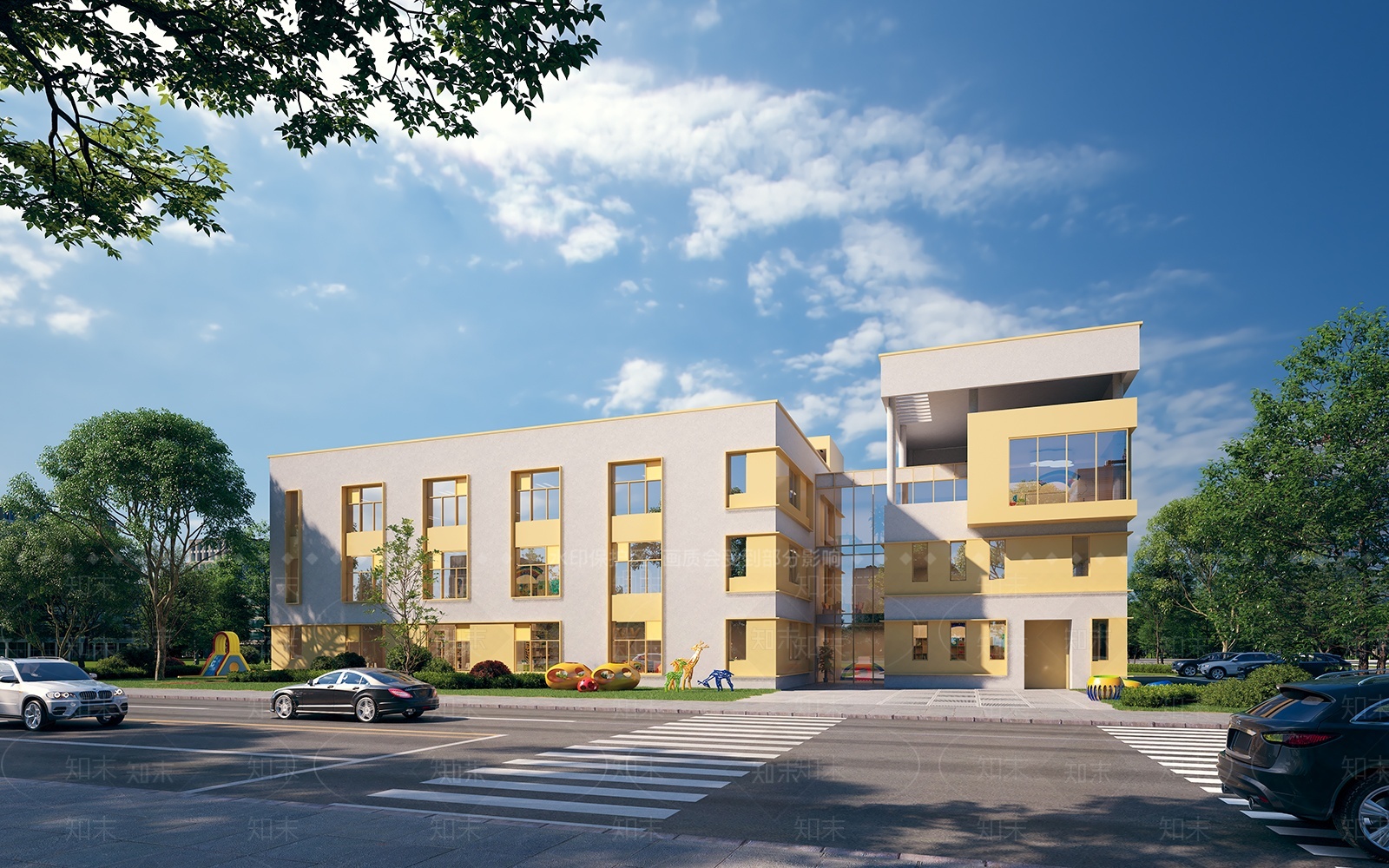 学校外观3D模型下载【ID:1209877610】