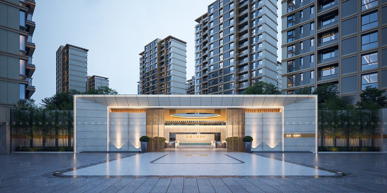 现代小区入口大门3D模型下载【ID:1209880017】