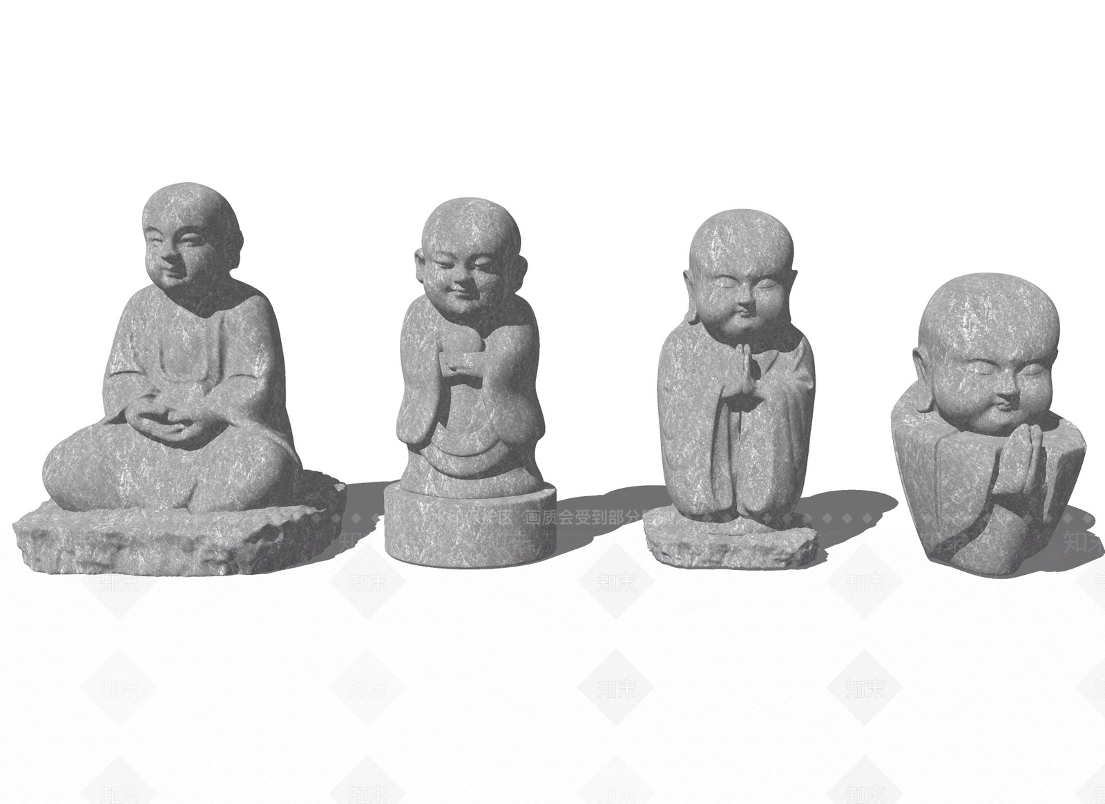 日式雕塑SU模型下载【ID:1209881632】