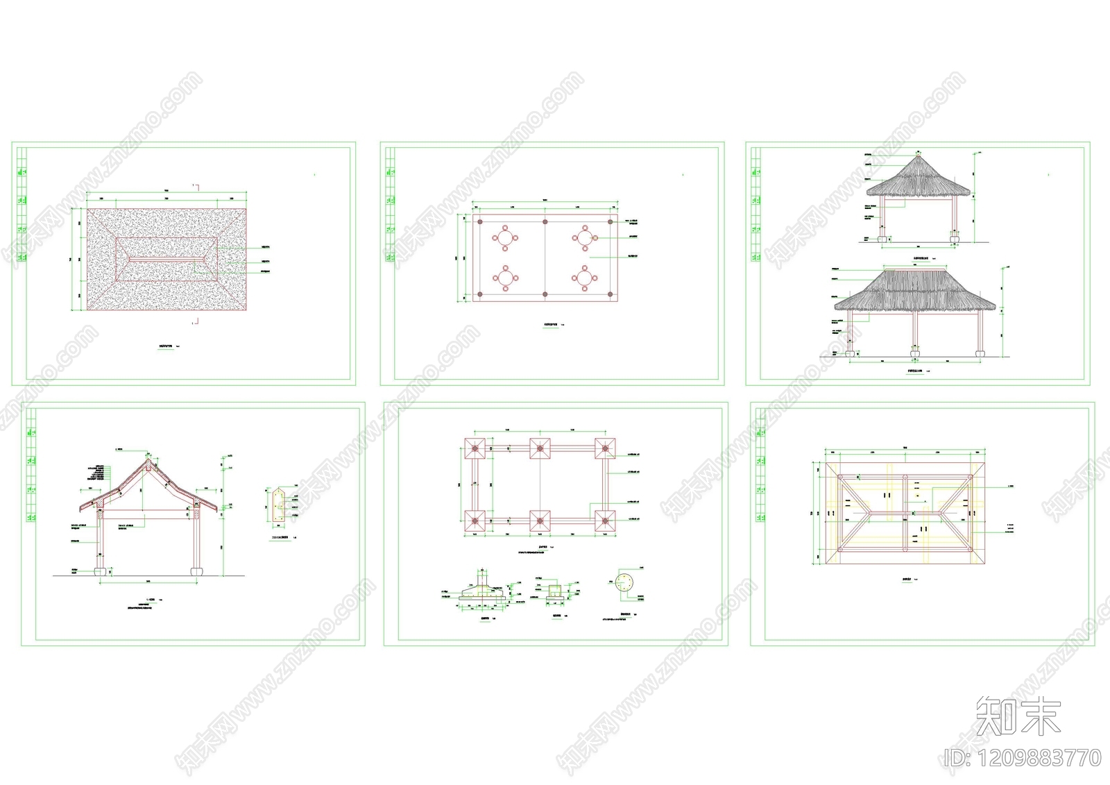 现代亭子图库施工图下载【ID:1209883770】