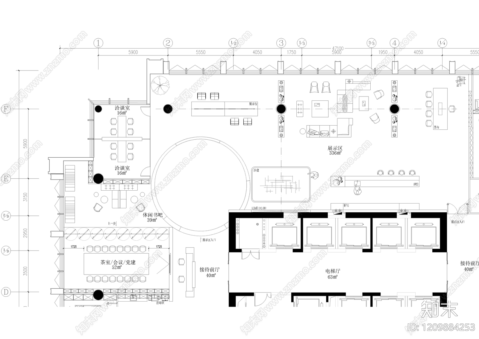 现代整体办公空间cad施工图下载【ID:1209884253】