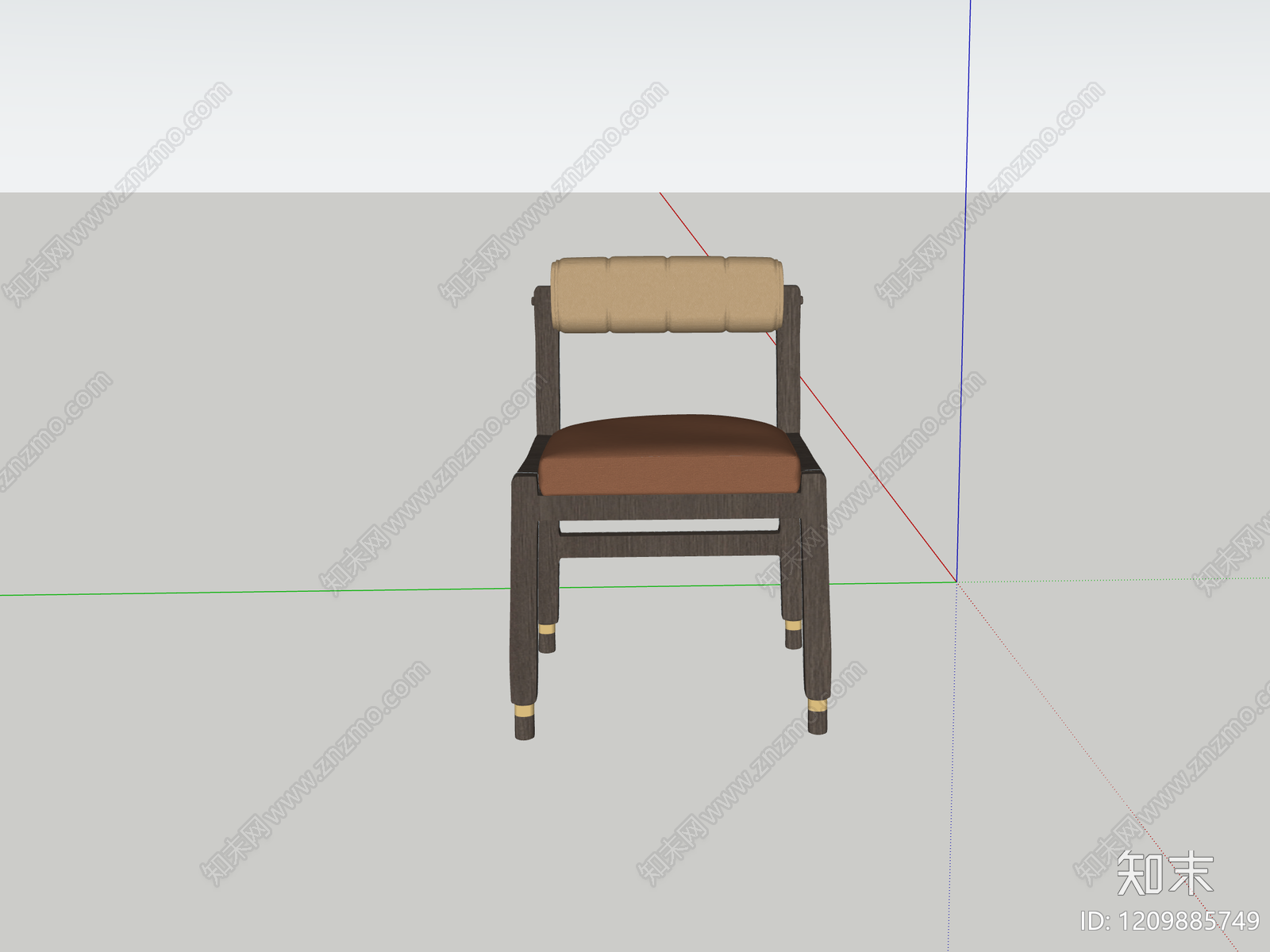 侘寂复古单人沙发SU模型下载【ID:1209885749】