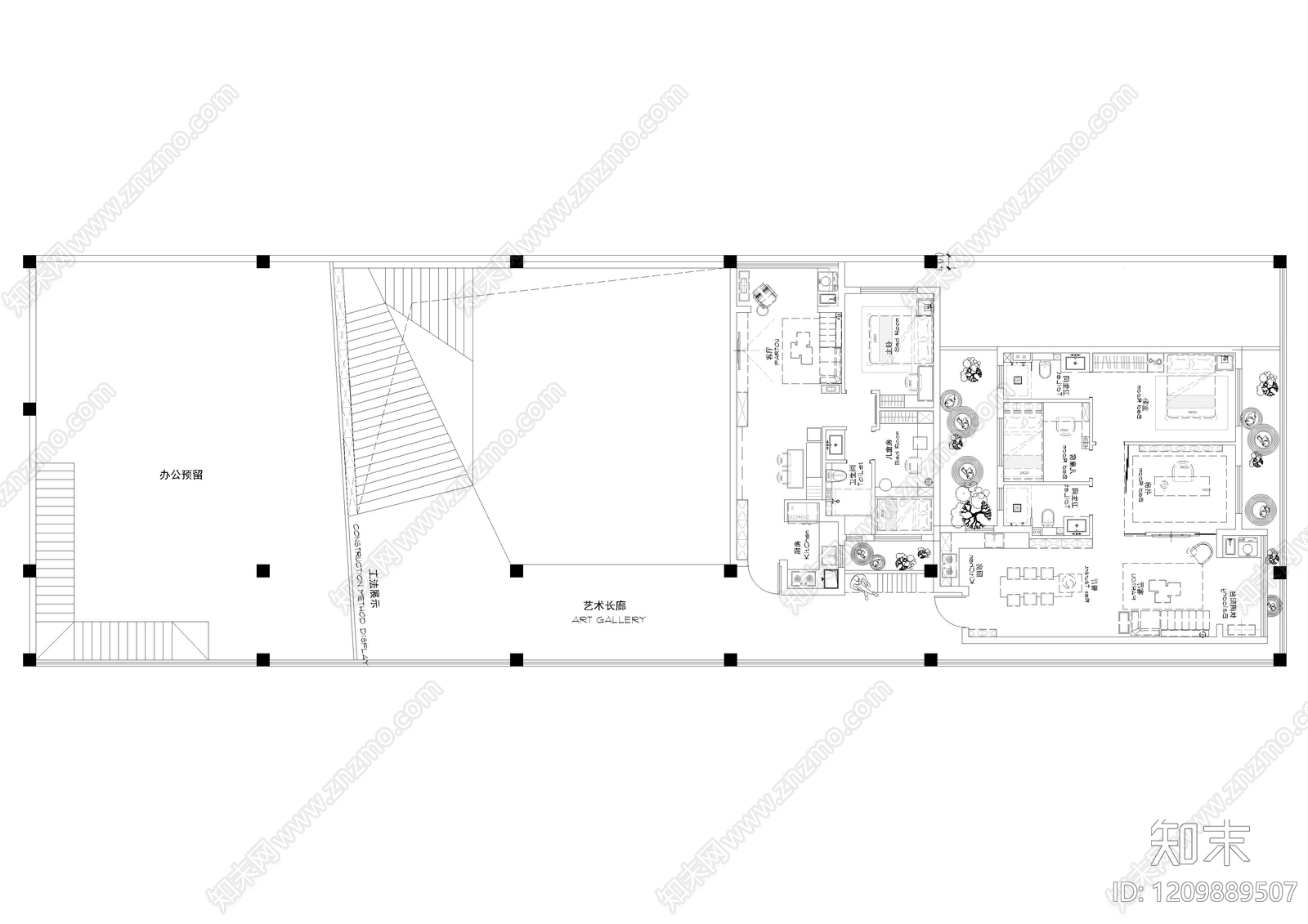 现代售楼处cad施工图下载【ID:1209889507】