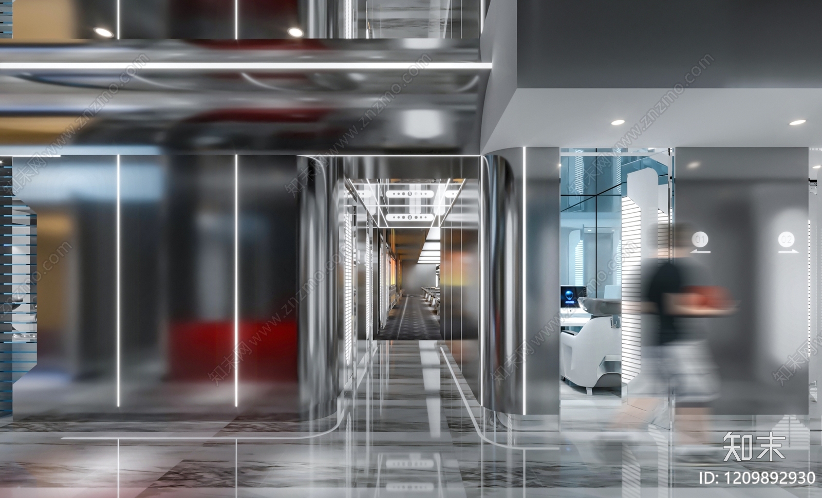 未来主义风格网吧网咖3D模型下载【ID:1209892930】