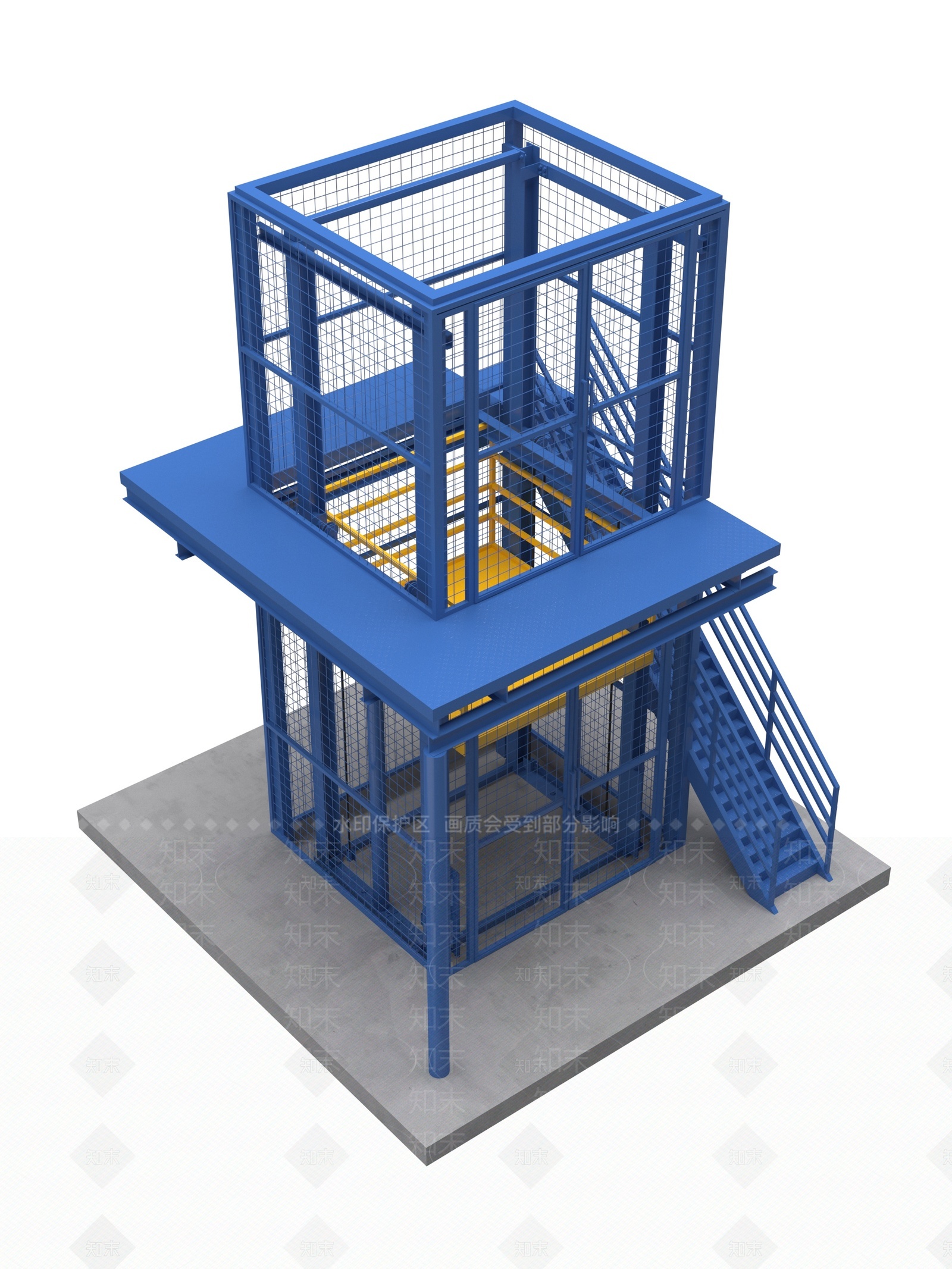 现代工程升降机3D模型下载【ID:1209893926】