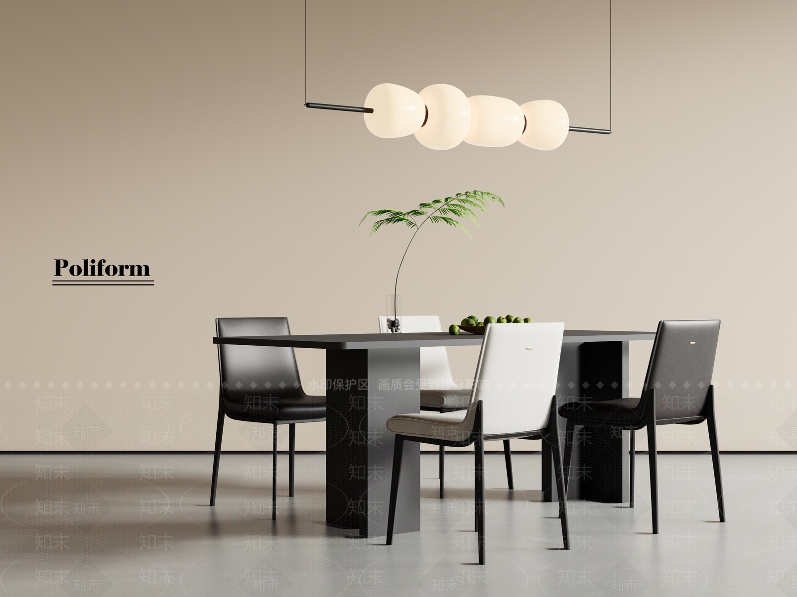 现代餐桌椅3D模型下载【ID:1209897174】