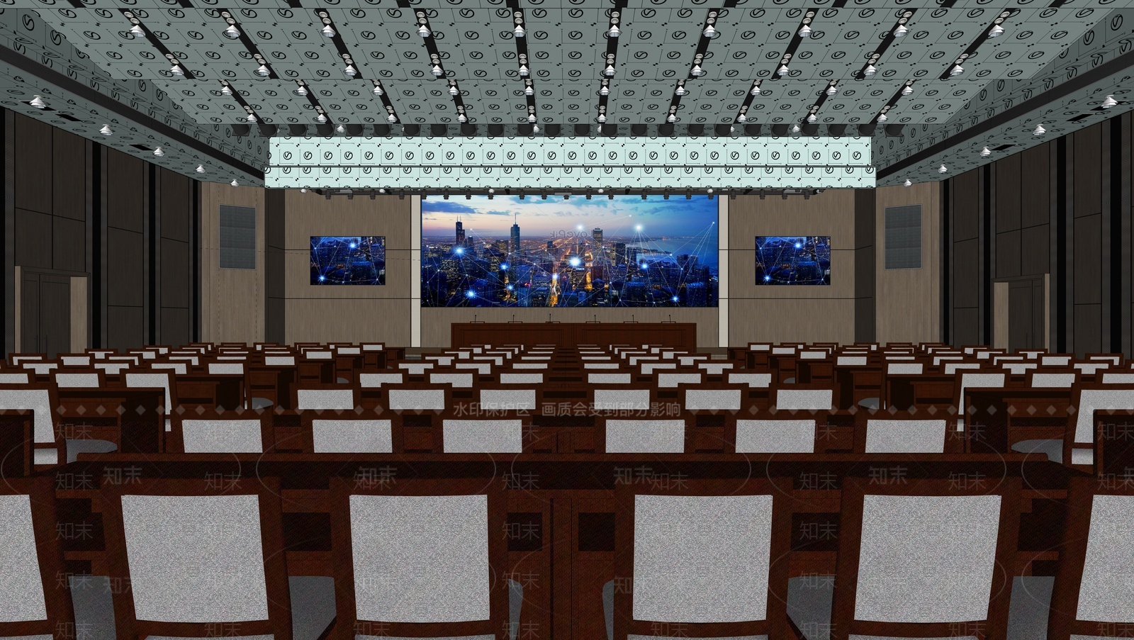 现代多功能厅报告厅SU模型下载【ID:1209897280】