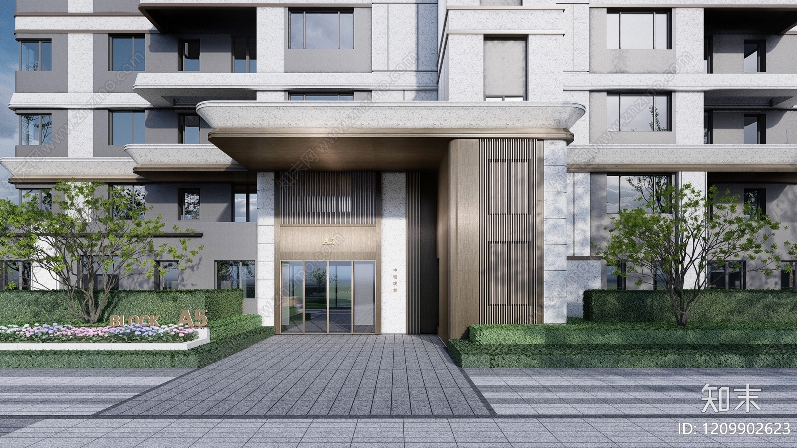 现代住宅区景观SU模型下载【ID:1209902623】