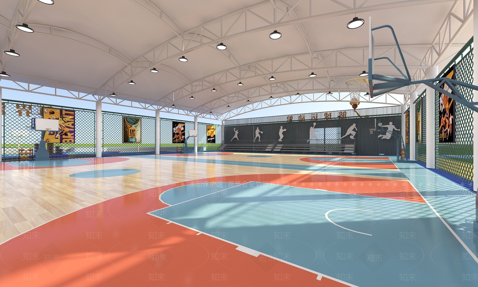 现代篮球场3D模型下载【ID:1209904877】