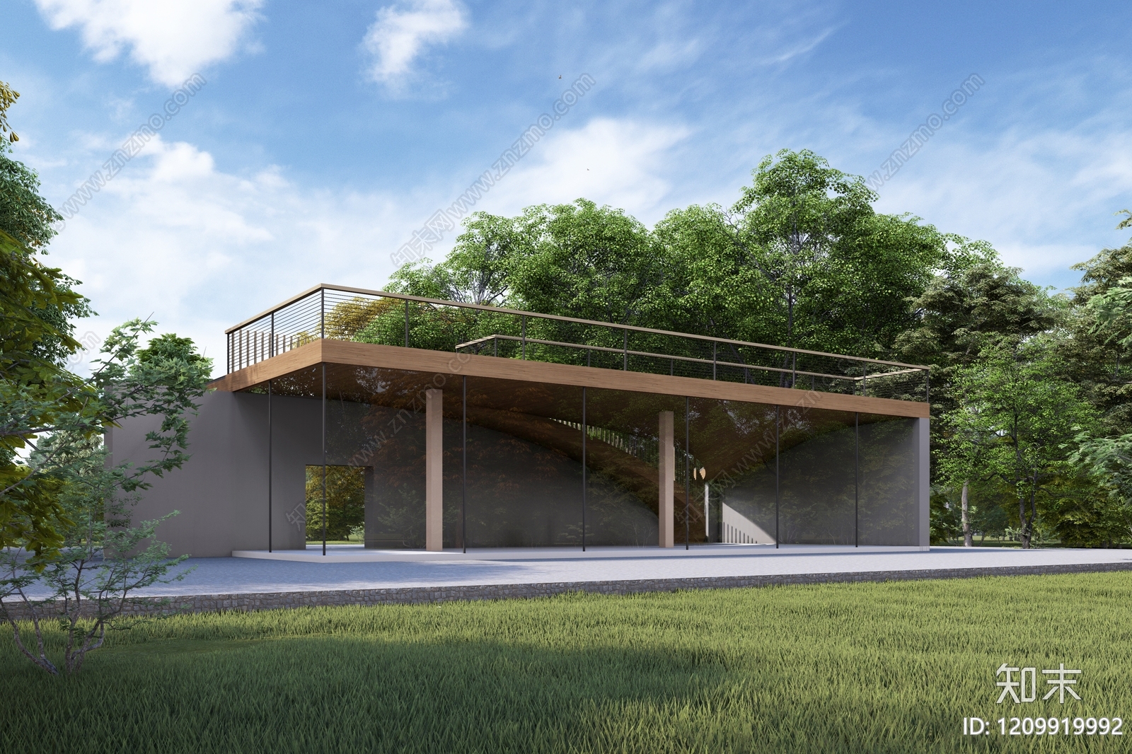 现代主义艺术风格建筑3D模型下载【ID:1209919992】