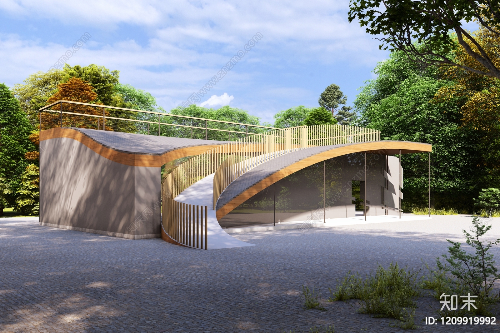 现代主义艺术风格建筑3D模型下载【ID:1209919992】