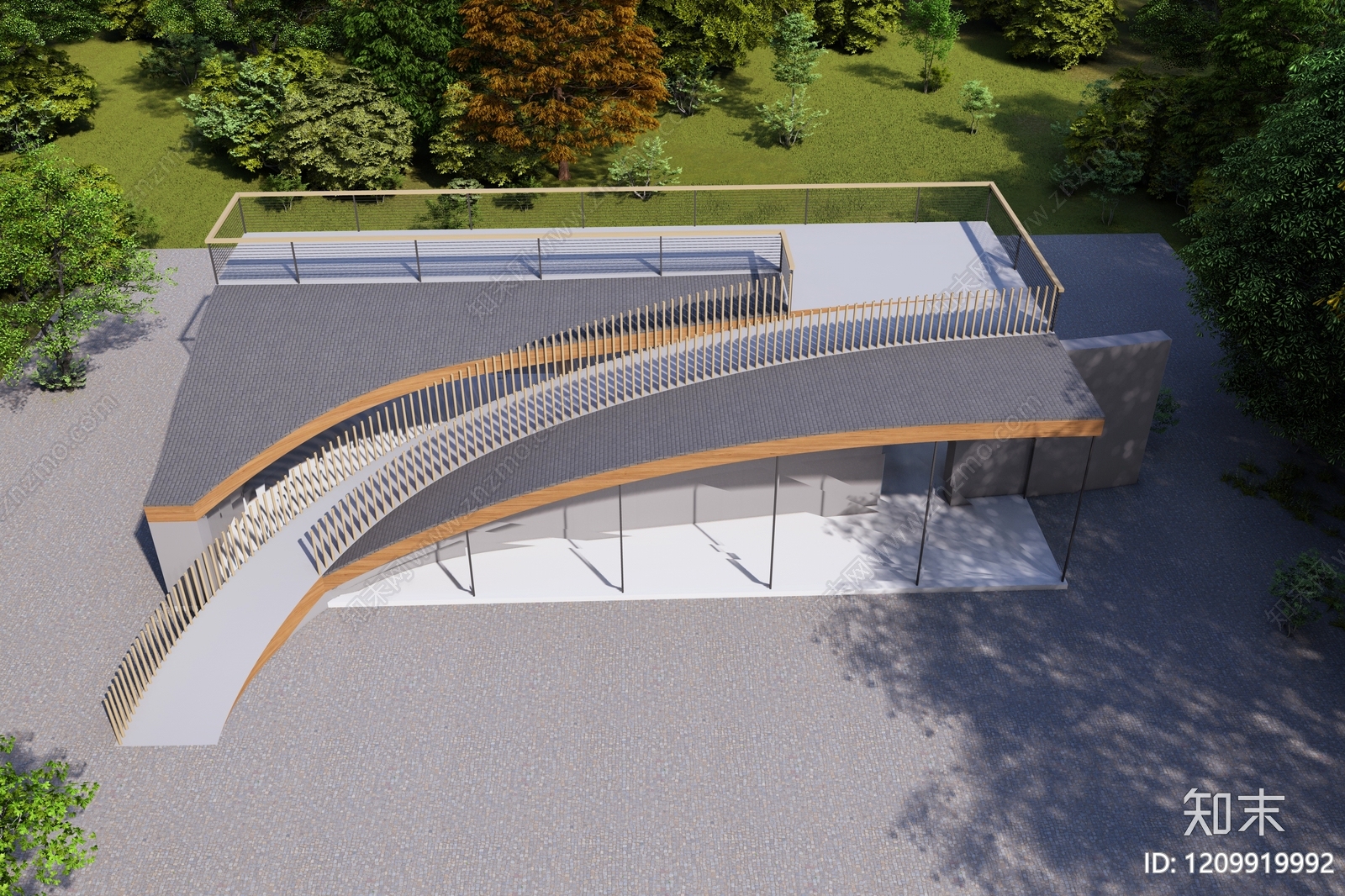 现代主义艺术风格建筑3D模型下载【ID:1209919992】