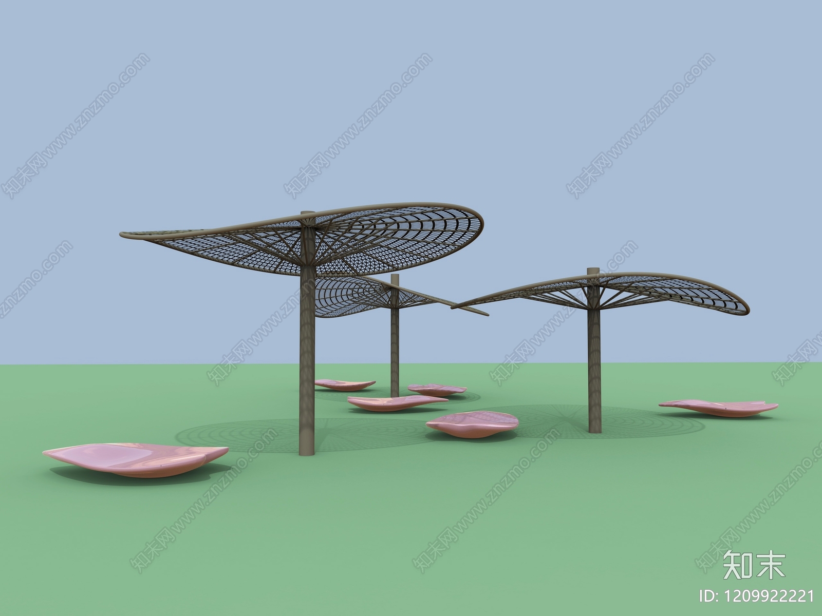 现代主义景观景观座椅3D模型下载【ID:1209922221】