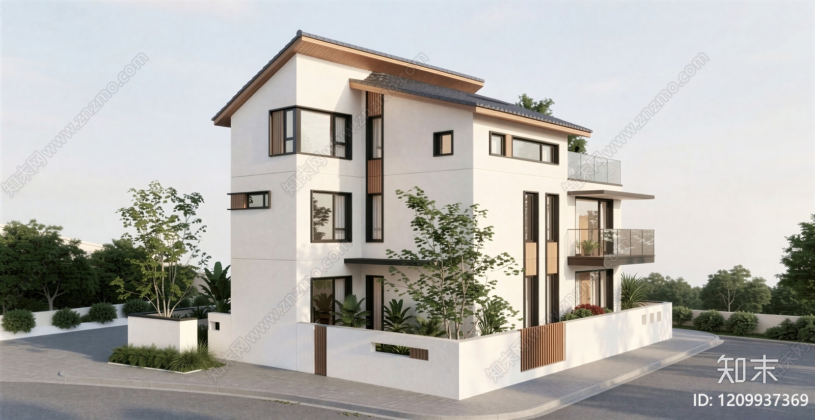 现代别墅建筑施工图下载【ID:1209937369】