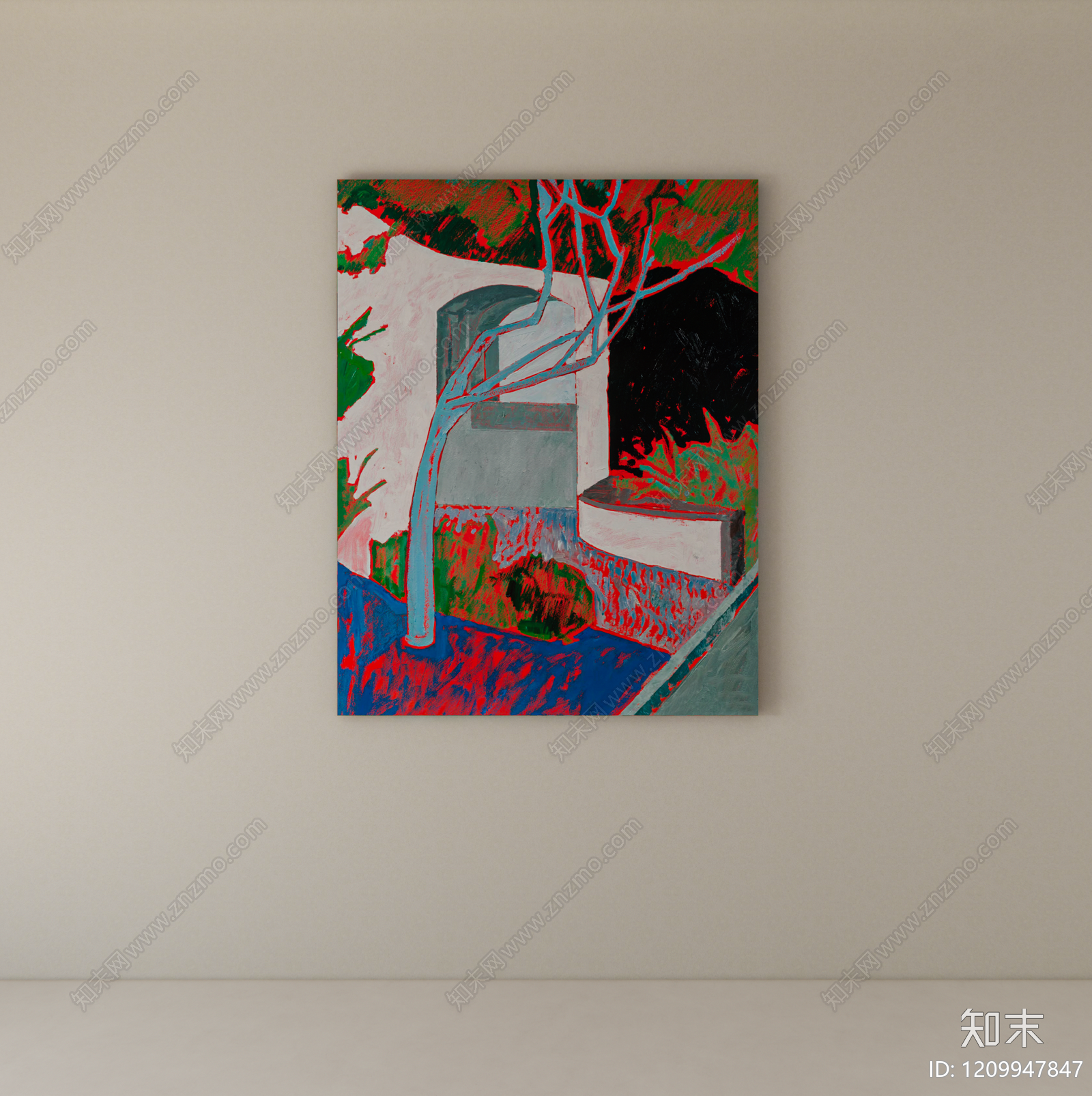 现代挂画SU模型下载【ID:1209947847】