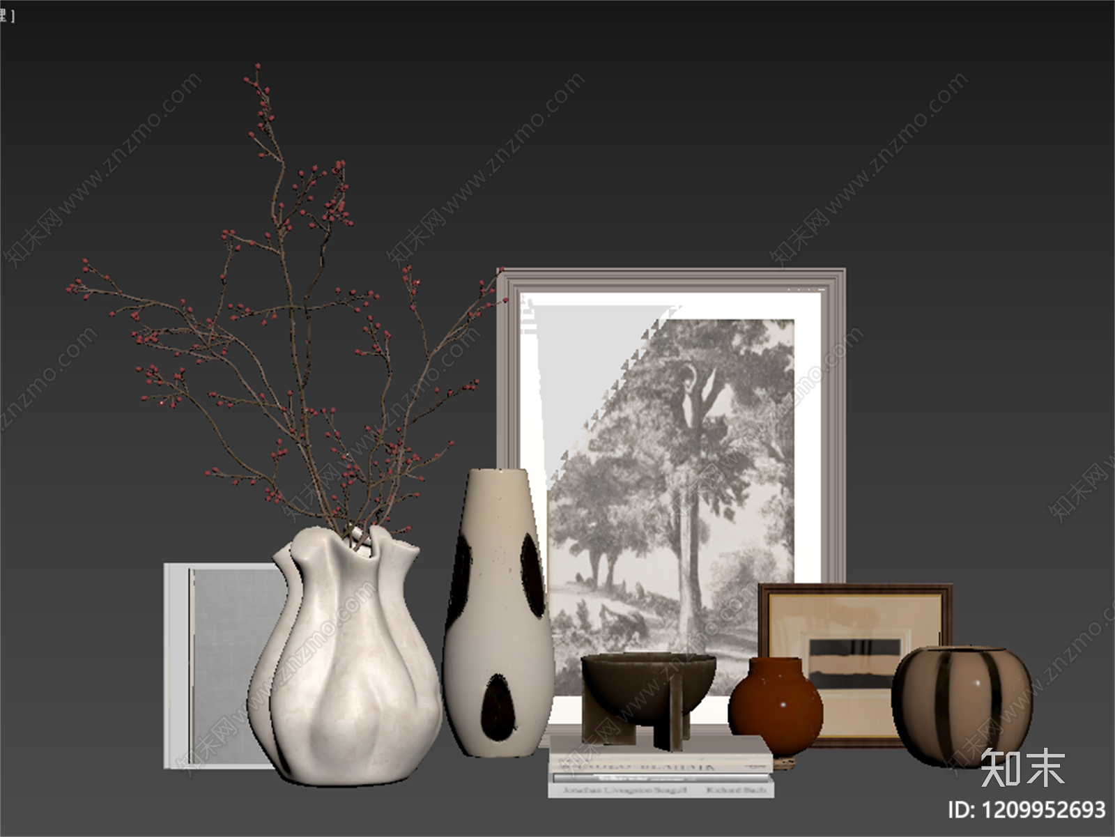 中古风摆件组合3D模型下载【ID:1209952693】