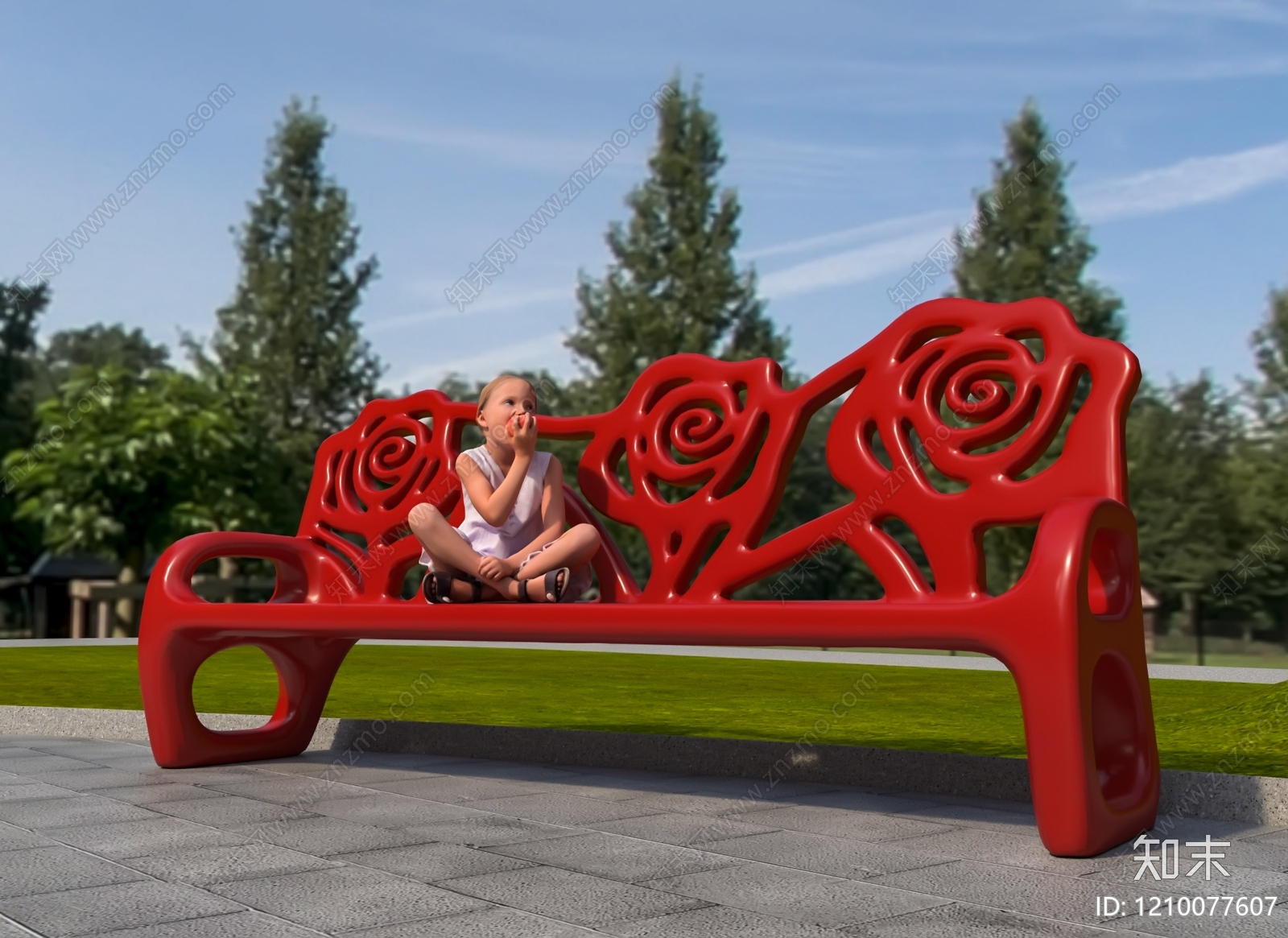 现代艺术装置风格户外椅3D模型下载【ID:1210077607】