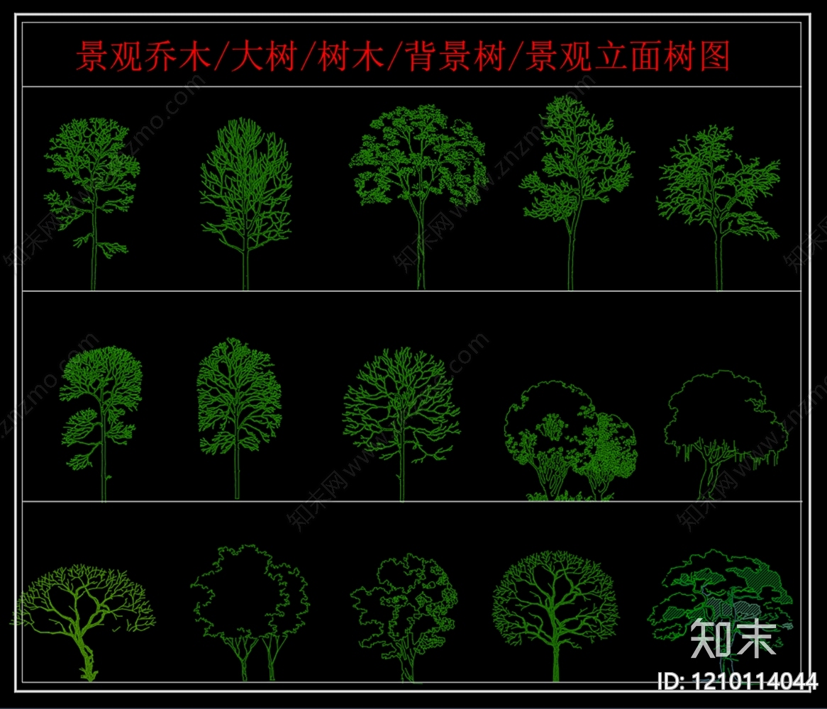 乔木种植cad施工图下载【ID:1210114044】