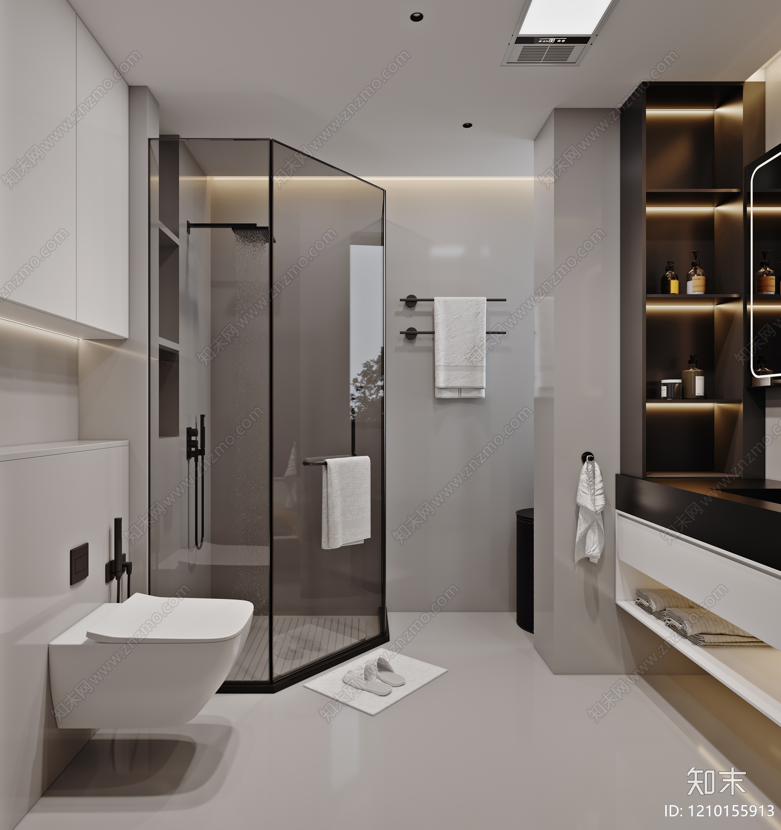 极简卫生间3D模型下载【ID:1210155913】