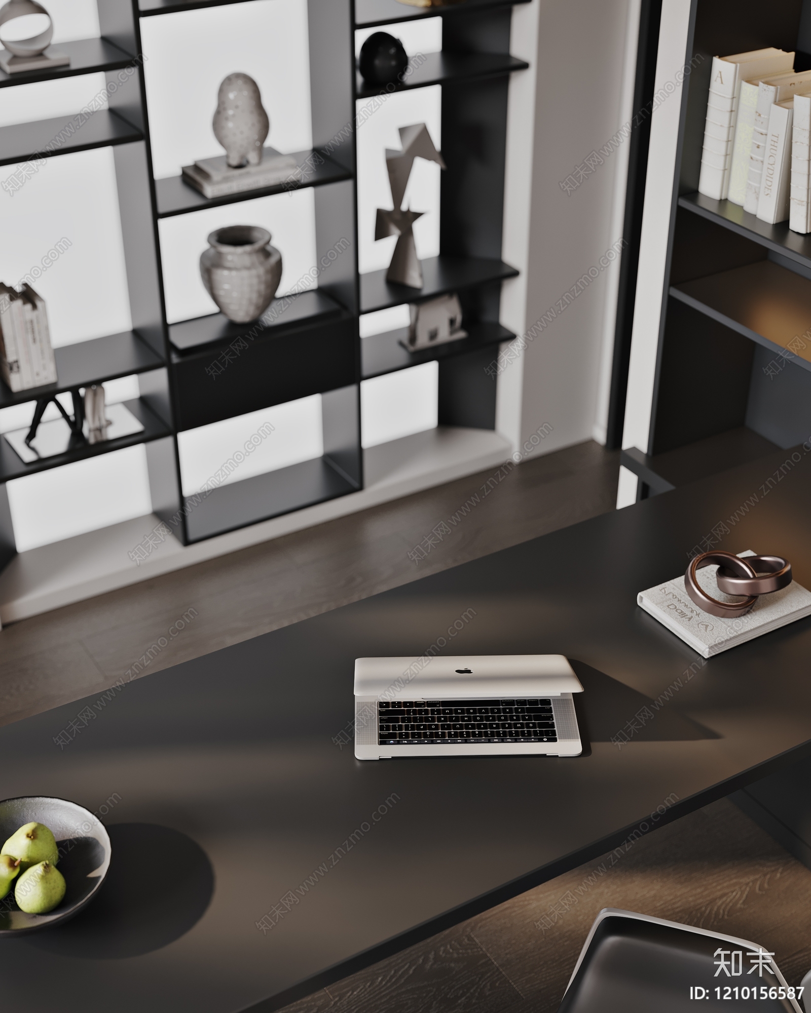 现代极简书房3D模型下载【ID:1210156587】