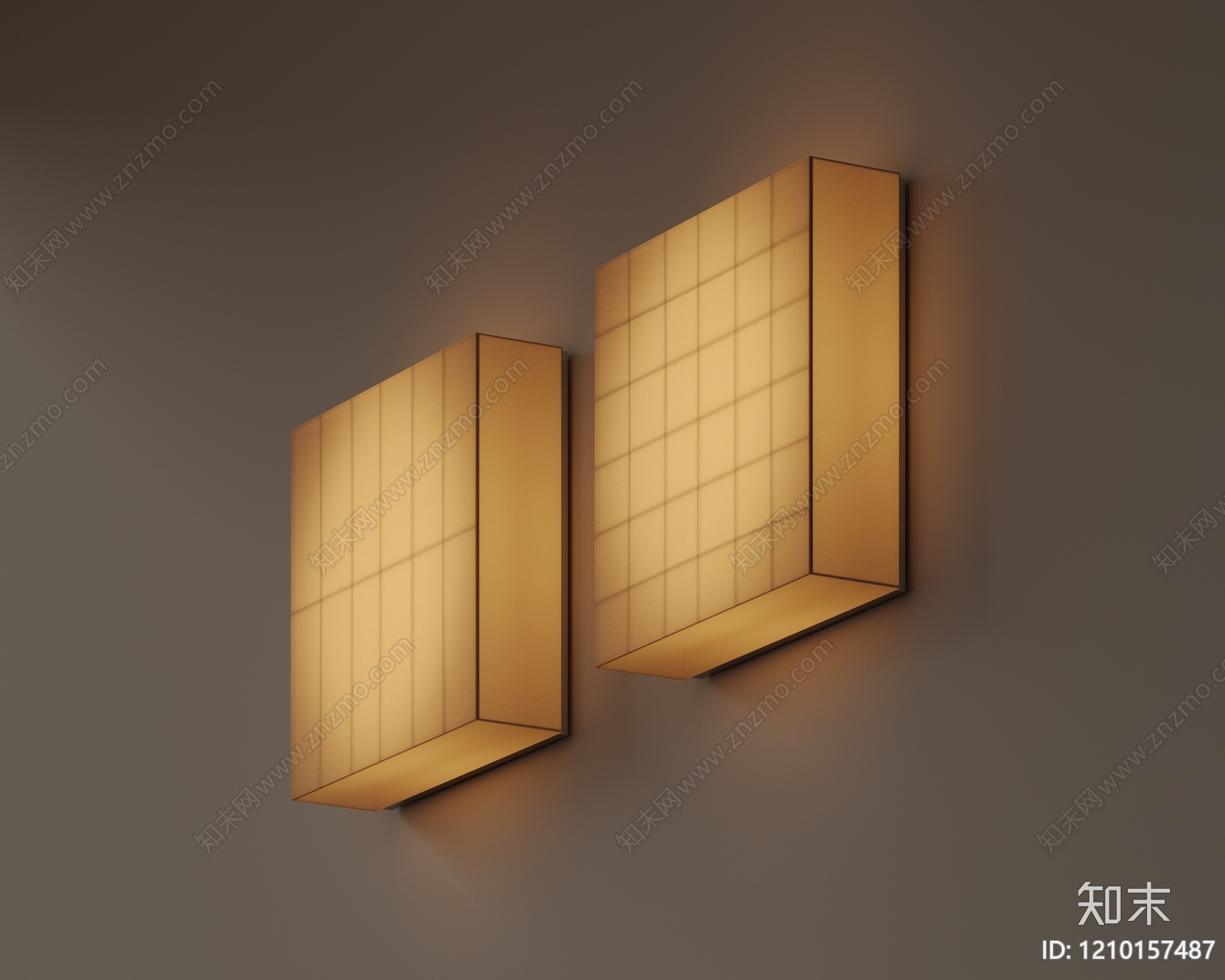 日式床头壁灯3D模型下载【ID:1210157487】