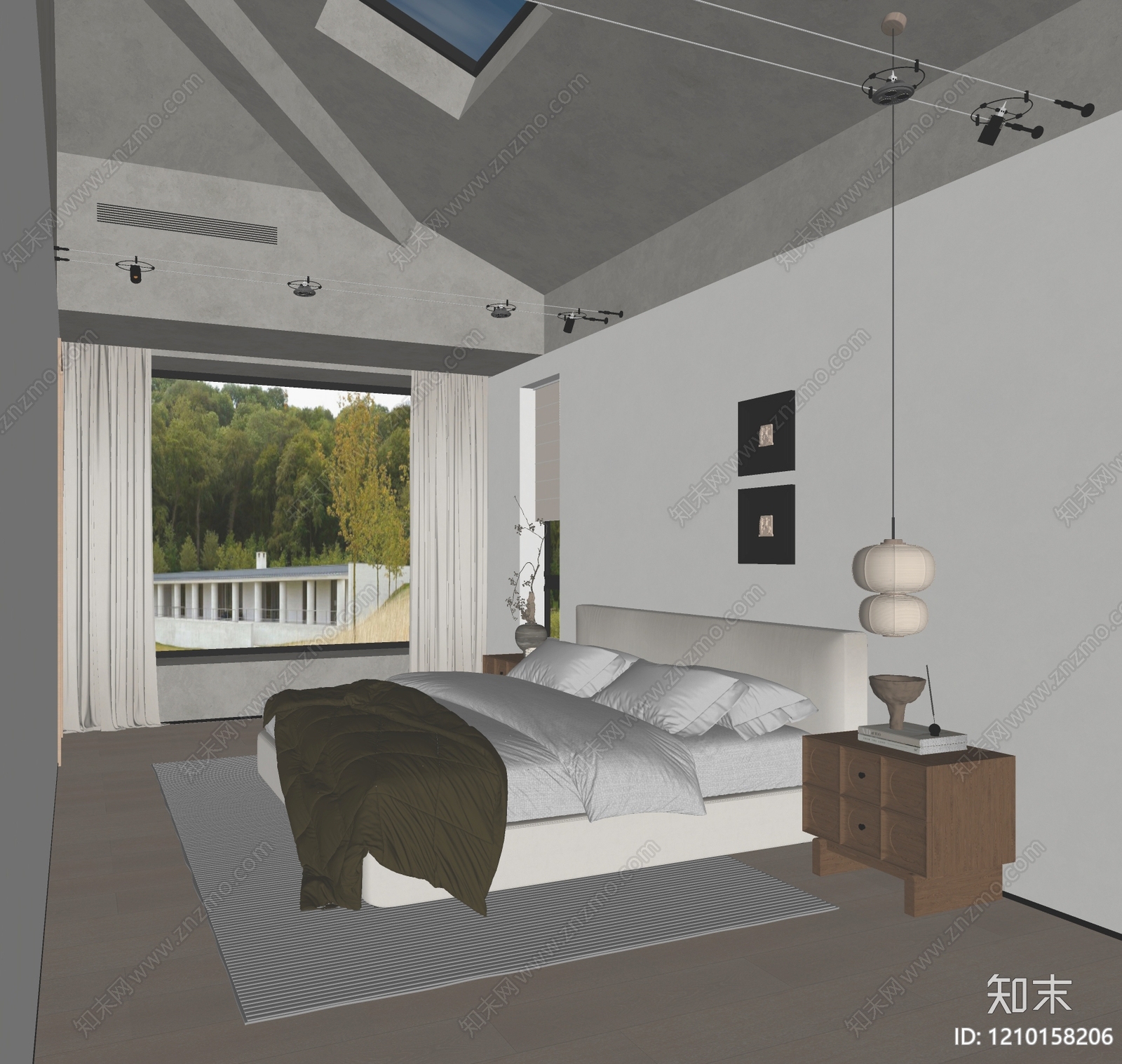 现代家居卧室SU模型下载【ID:1210158206】