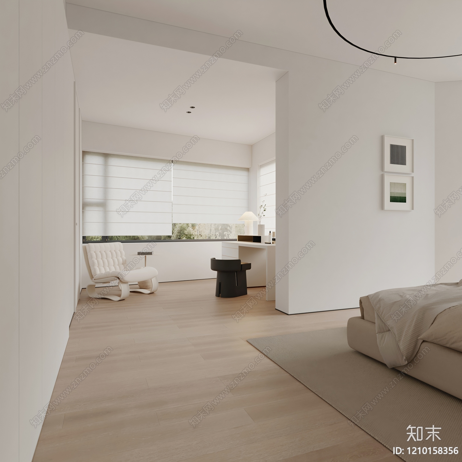 现代意式家居卧室SU模型下载【ID:1210158356】