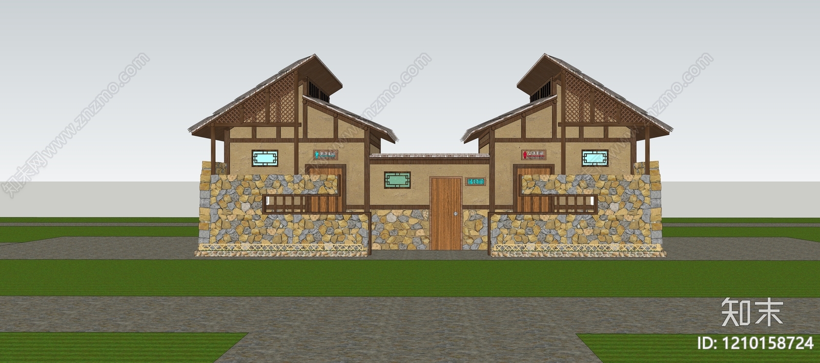现代新中式其他公共建筑SU模型下载【ID:1210158724】