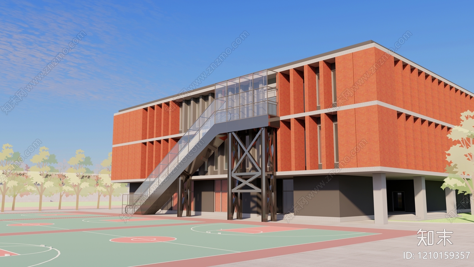 现代工业自动扶梯SU模型下载【ID:1210159357】